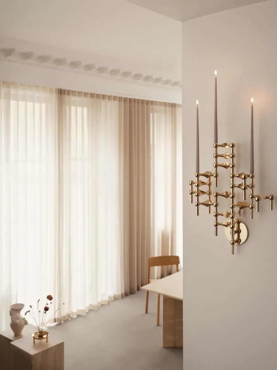 STOFF Nagel candle sticks wall, Brass