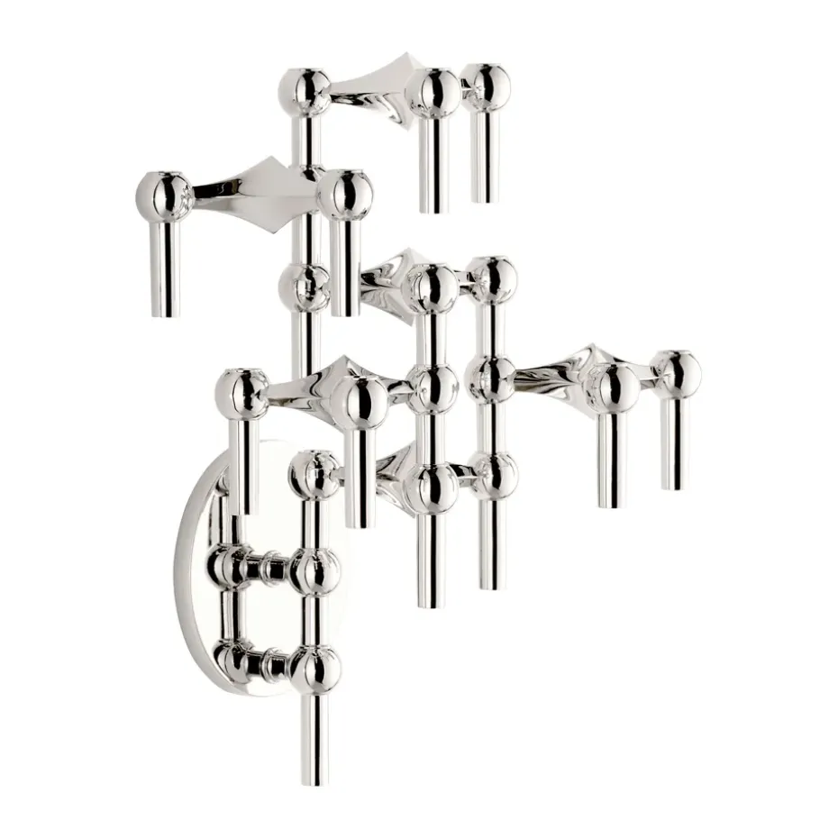 STOFF Nagel candle sticks wall, Chrome
