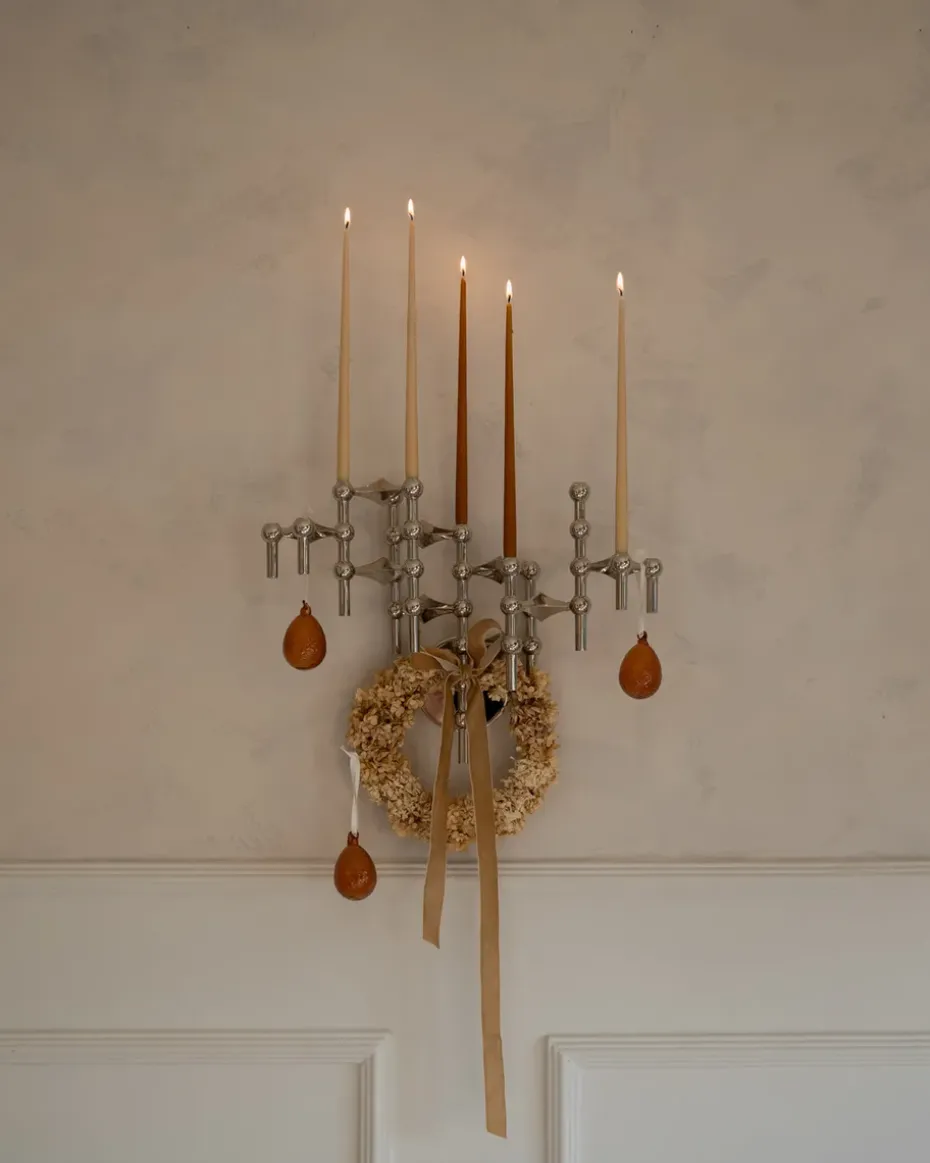 STOFF Nagel candle sticks wall, Chrome