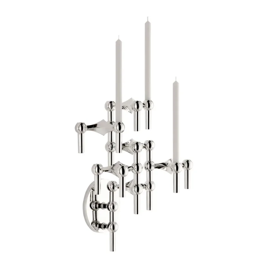 STOFF Nagel candle sticks wall, Chrome