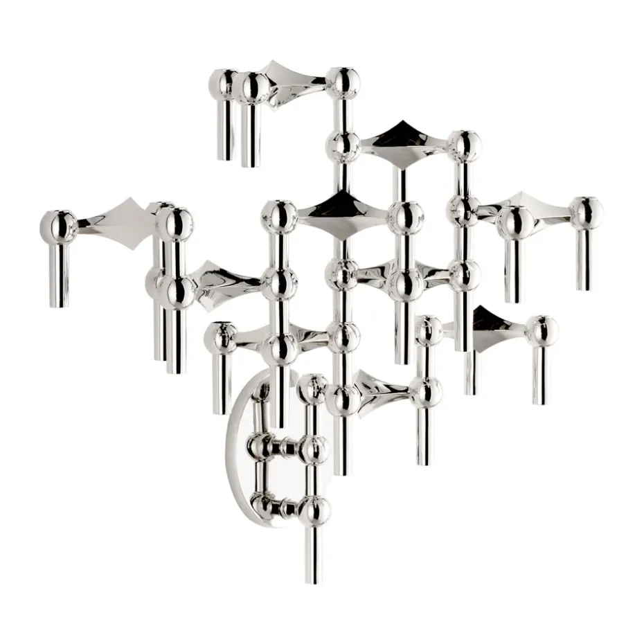 STOFF Nagel candle sticks wall, Chrome