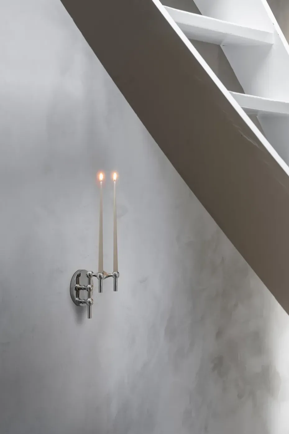 STOFF Nagel candle sticks wall, Chrome