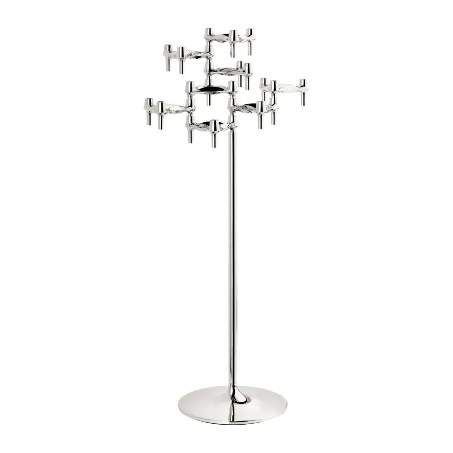 STOFF Nagel floor candle sticks 70 cm, Chrome