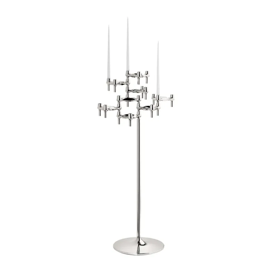 STOFF Nagel floor candle sticks 70 cm, Chrome