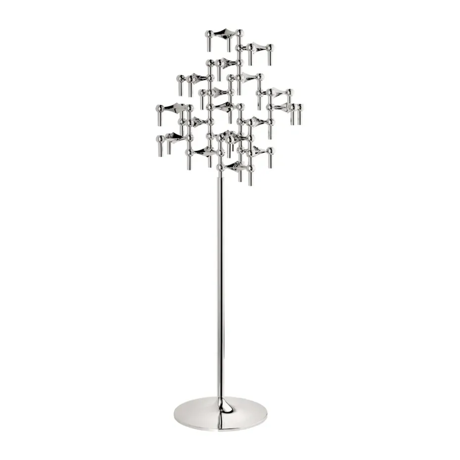 STOFF Nagel floor candle sticks 70 cm, Chrome