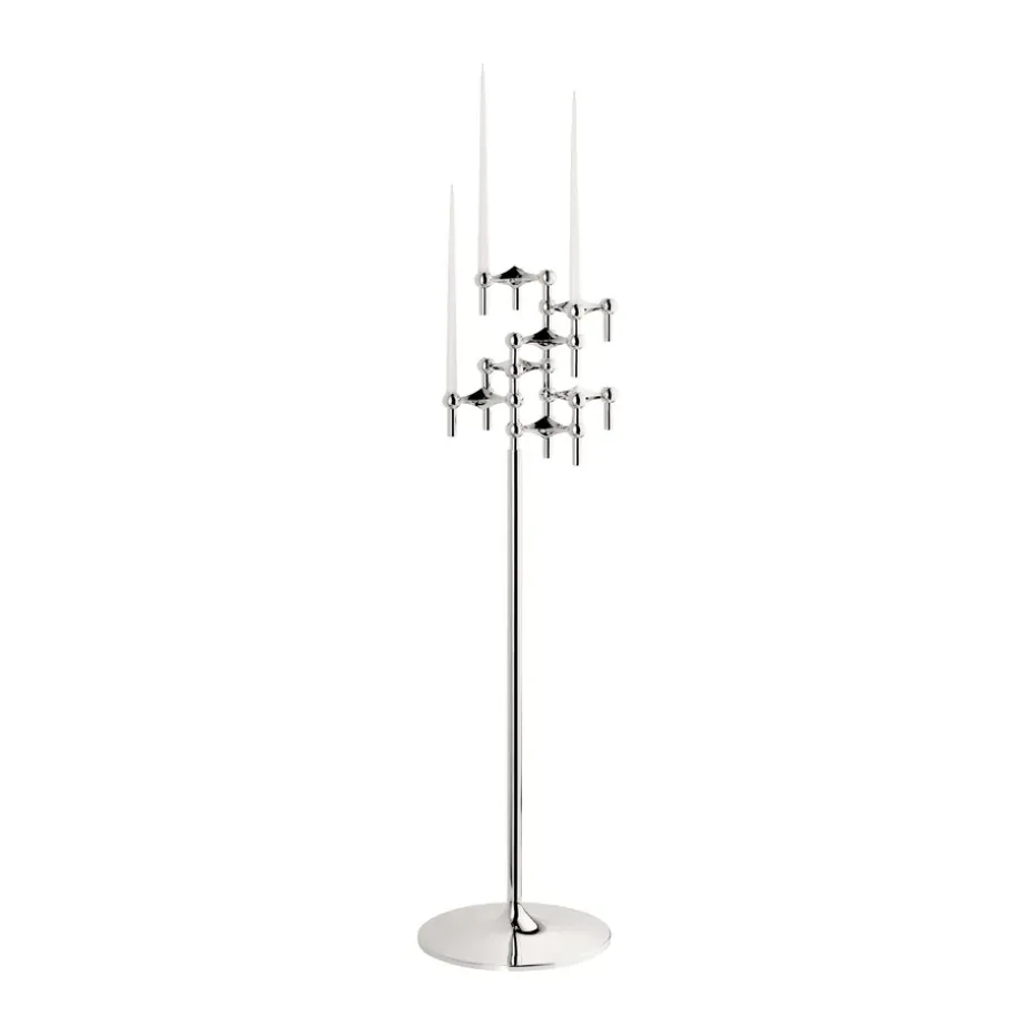 STOFF Nagel floor candle sticks 70 cm, Chrome