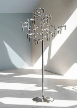 STOFF Nagel floor candle sticks 70 cm, Chrome