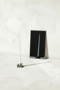 STOFF Nagel reflect candle holder small 2.7 cm, Black chrome