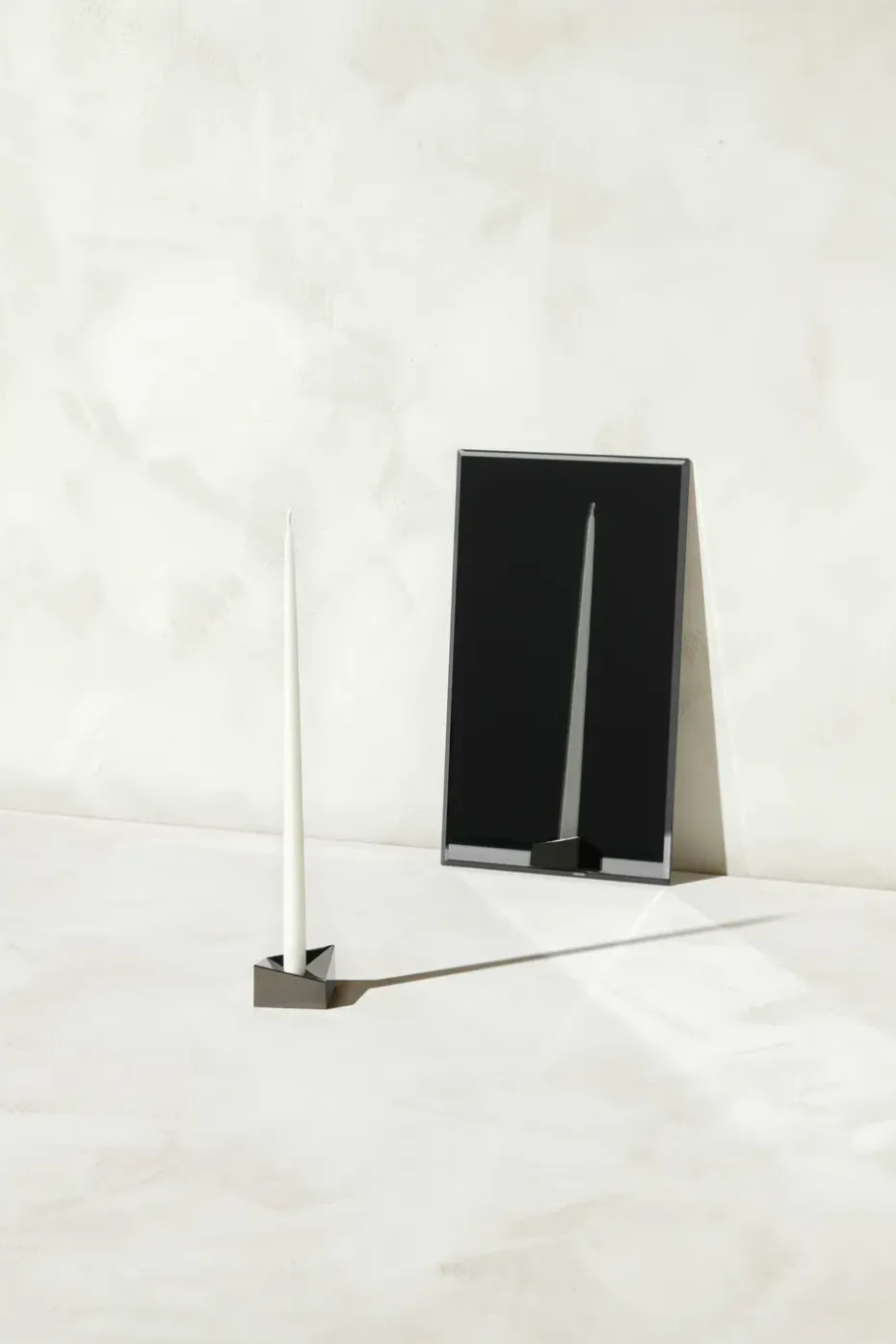 STOFF Nagel reflect candle holder small 2.7 cm, Black chrome