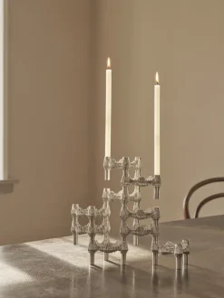 STOFF Quist candle holder, Brushed chrome