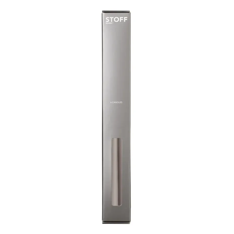 STOFF tapered candle by ester & erik 6-pack, Warm grey