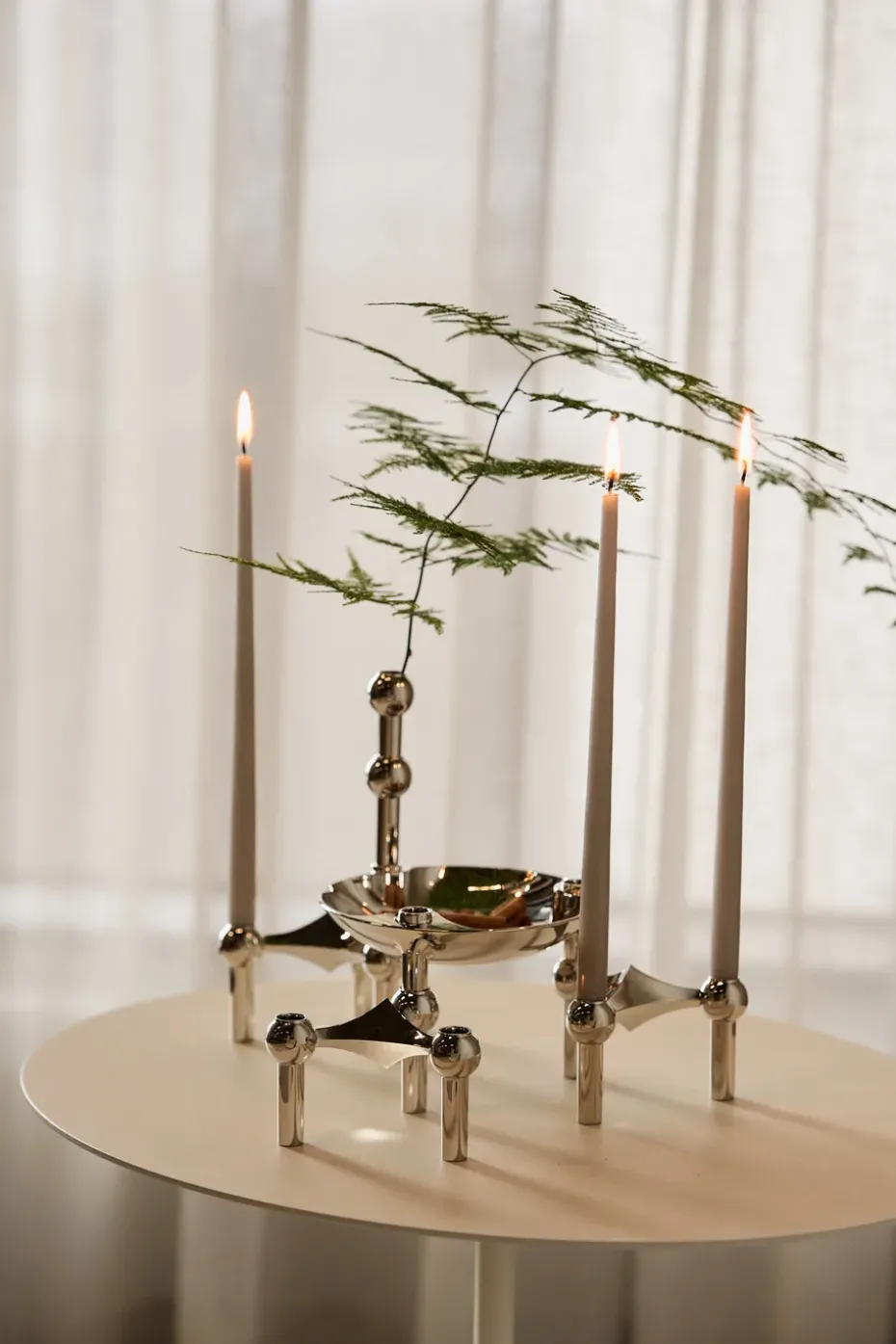 STOFF tapered candle by ester & erik 6-pack, sand