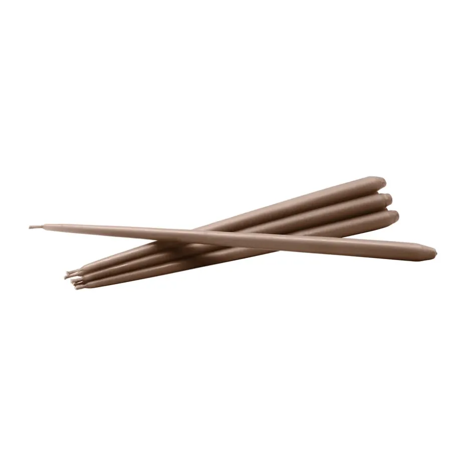 STOFF tapered candle by ester & erik 6-pack, Soft brown