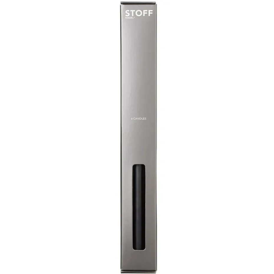 STOFF tapered candle by ester & erik 6-pack, black