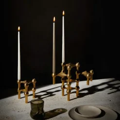 STOFF tapered candle by ester & erik 6-pack, Taupe