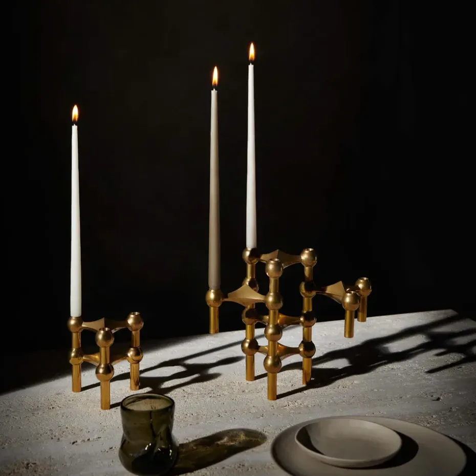 STOFF tapered candle by ester & erik 6-pack, Taupe