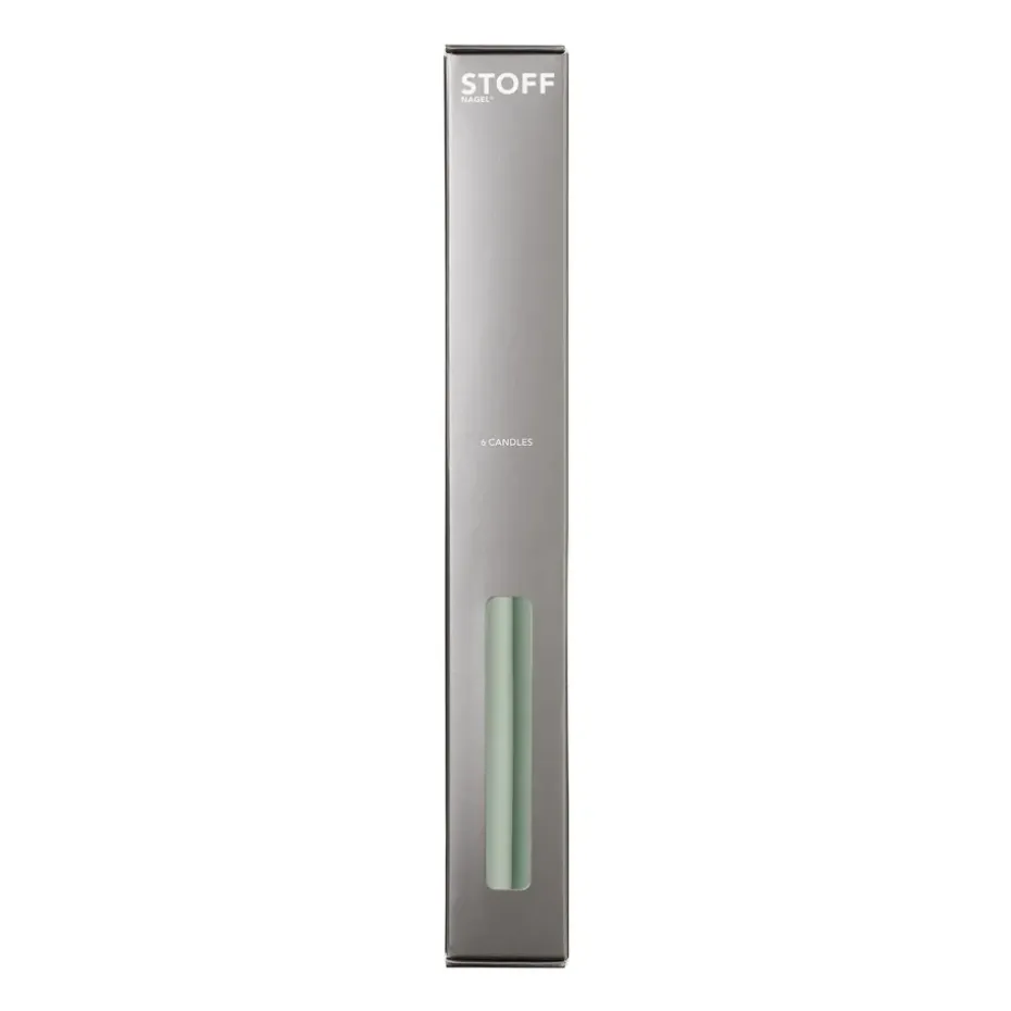 STOFF tapered candle by ester & erik 6-pack, Dusty mint