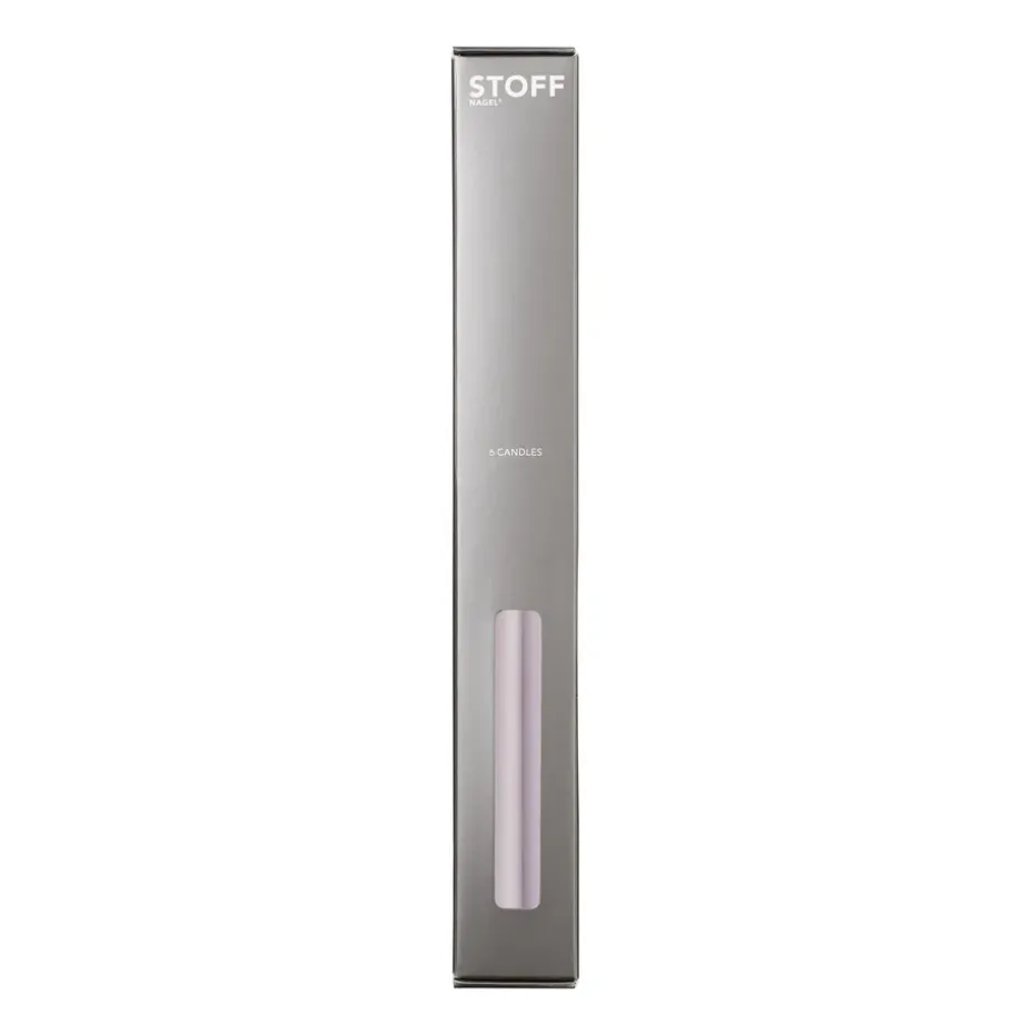 STOFF tapered candle by ester & erik 6-pack, Light lavender