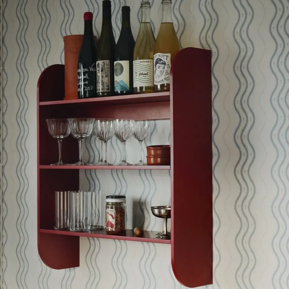 Strapats wall shelf 62x73,6 cm, Burgundy