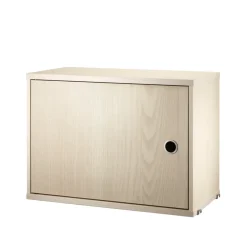 String cabinet with door, Ash veneer, 58x30 cm