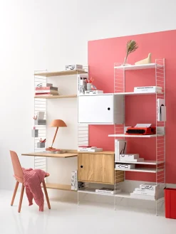 String cabinet with door, White, 58x30 cm
