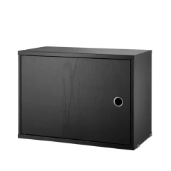 String cabinet with door, Ash black stain, 58x30 cm