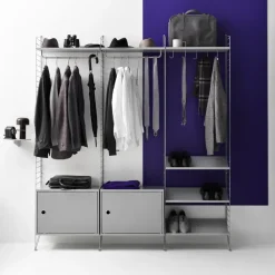 String cabinet with door, Ash black stain, 58x30 cm