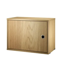 String cabinet with door, Oak, 58x30 cm