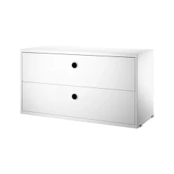 String cabinet with drawers, White, 78x30 cm