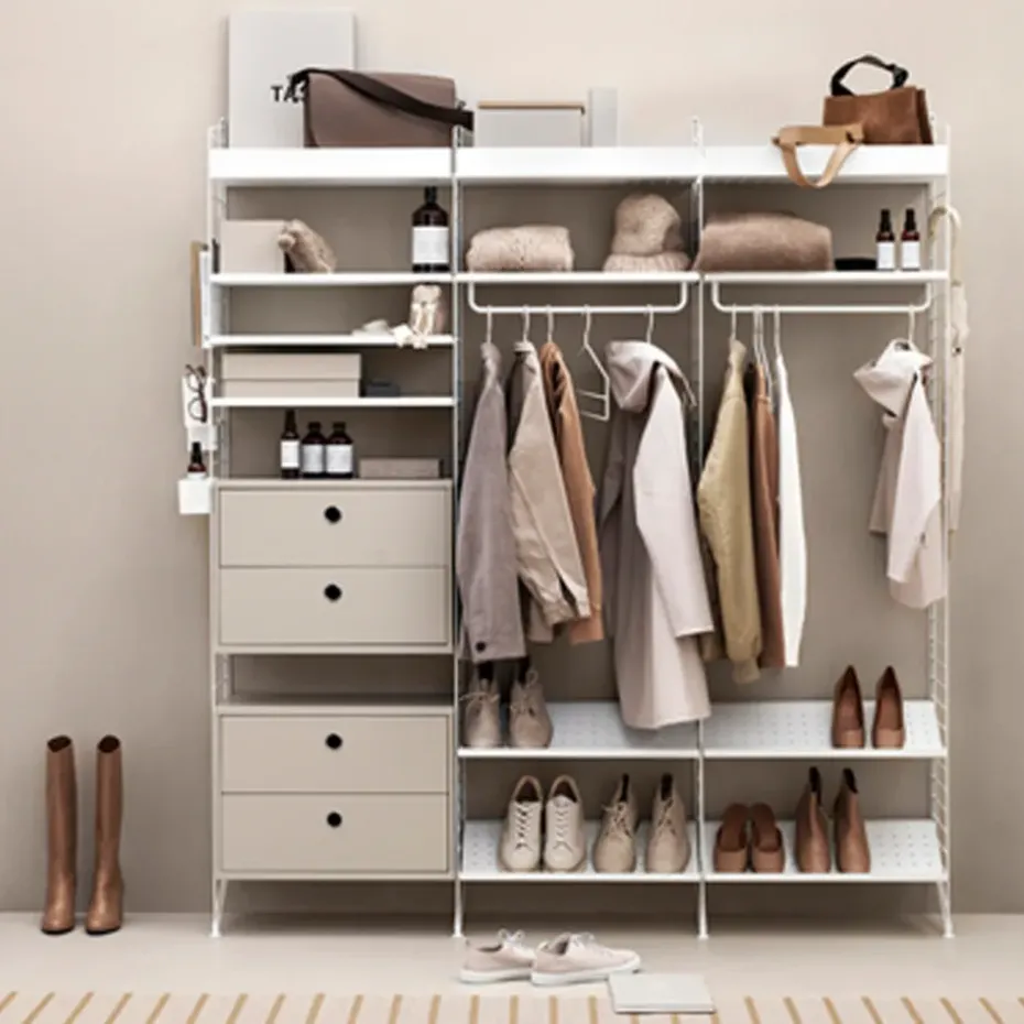 String cabinet with drawers, White, 78x30 cm