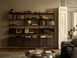 String cabinet with drawers, Dark oak, 78x30 cm