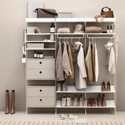 String cabinet with drawers, Beige, 58x30 cm