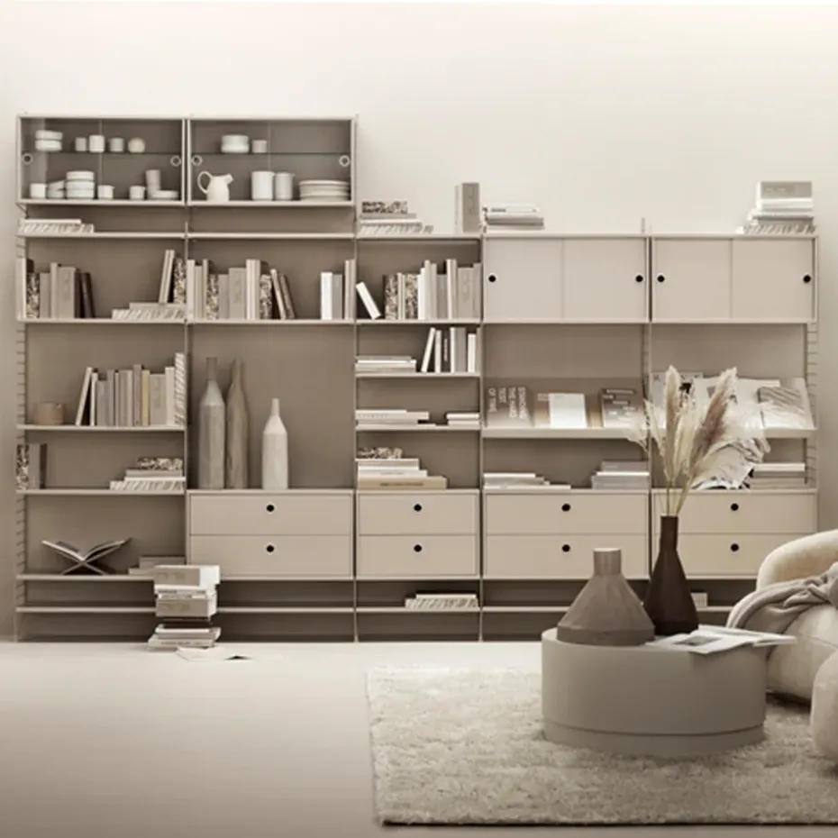 String cabinet with drawers, Beige, 58x30 cm