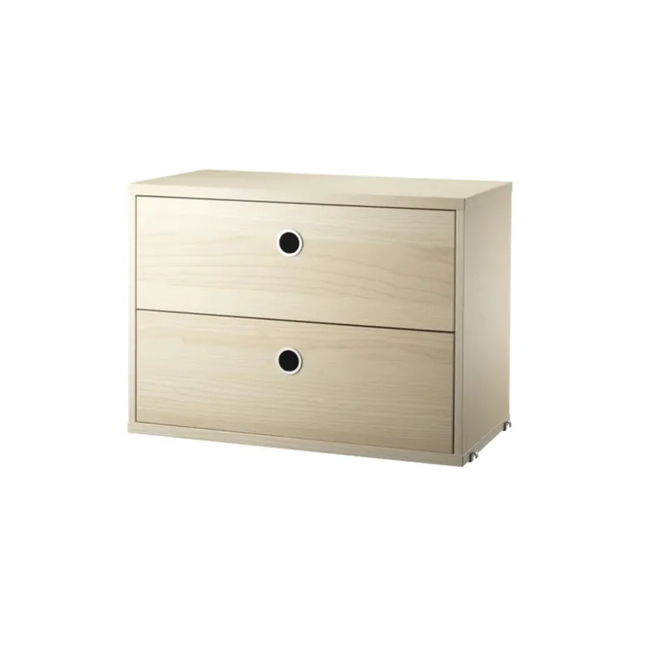 String cabinet with drawers, Ash veneer, 58x30 cm