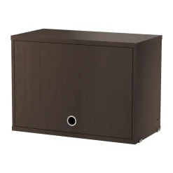 String cabinet with flip door, Dark oak, 58x30 cm