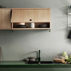 String cabinet with flip door, Beige, 78x30 cm