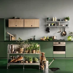 String cabinet with flip door, Beige, 78x30 cm
