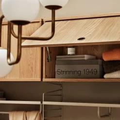String cabinet with flip door, Walnut, 78x30 cm