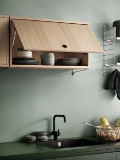 String cabinet with flip door, White, 78x30 cm