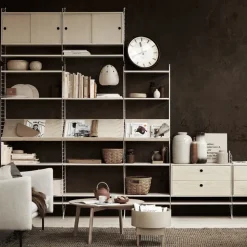 String cabinet with sliding door, Ash veneer, 78x30 cm