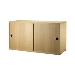 String cabinet with sliding door, Oak, 78x30 cm