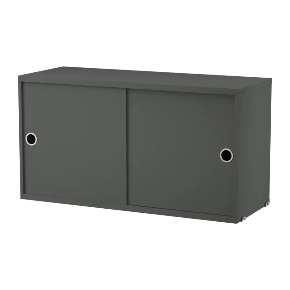 String cabinet with sliding door, Dark grey, 78x30 cm