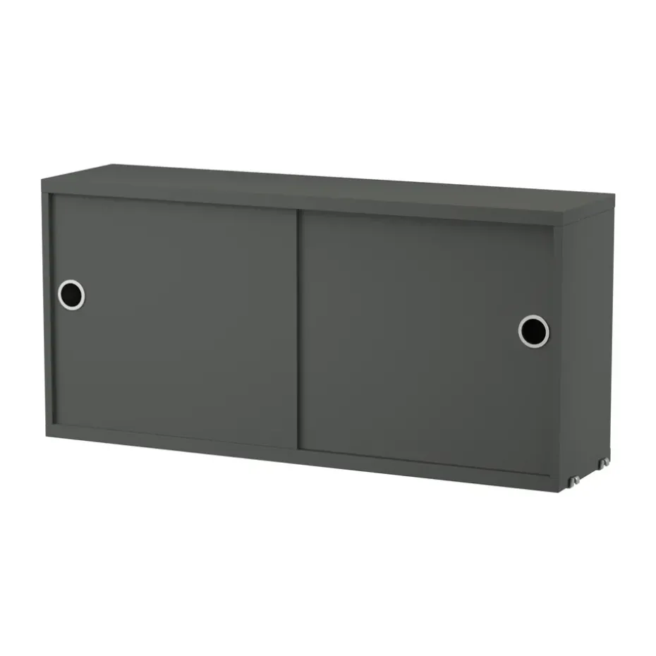 String cabinet with sliding door, Dark grey, 78x20 cm