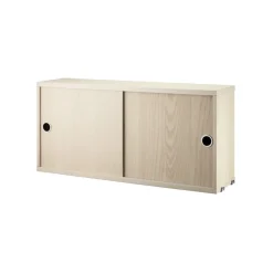 String cabinet with sliding door, Ash veneer, 78x20 cm