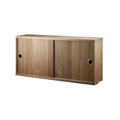 String cabinet with sliding door, Walnut, 78x20 cm