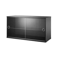 String display cabinet, Ash black stain, 78x30 cm