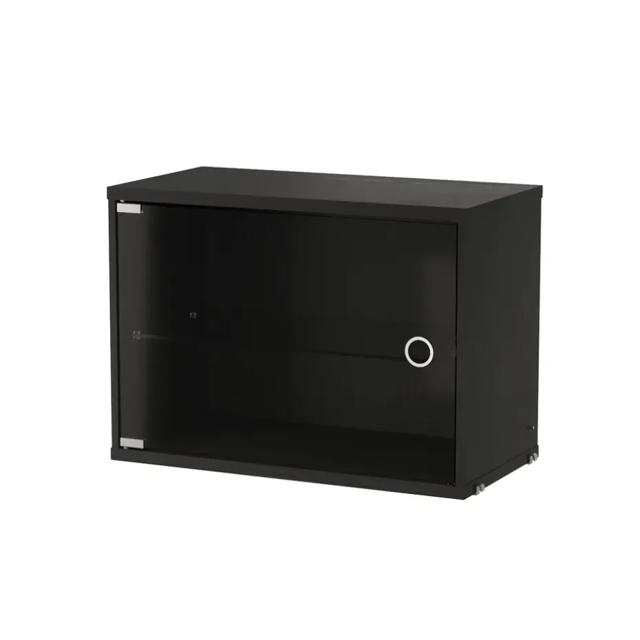 String display cabinet, Black stained ash, 58x30 cm
