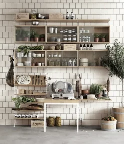 String magazine shelf wood, Oak, 78x30 cm