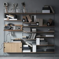 String magazine shelf wood, Beige, 58x30 cm