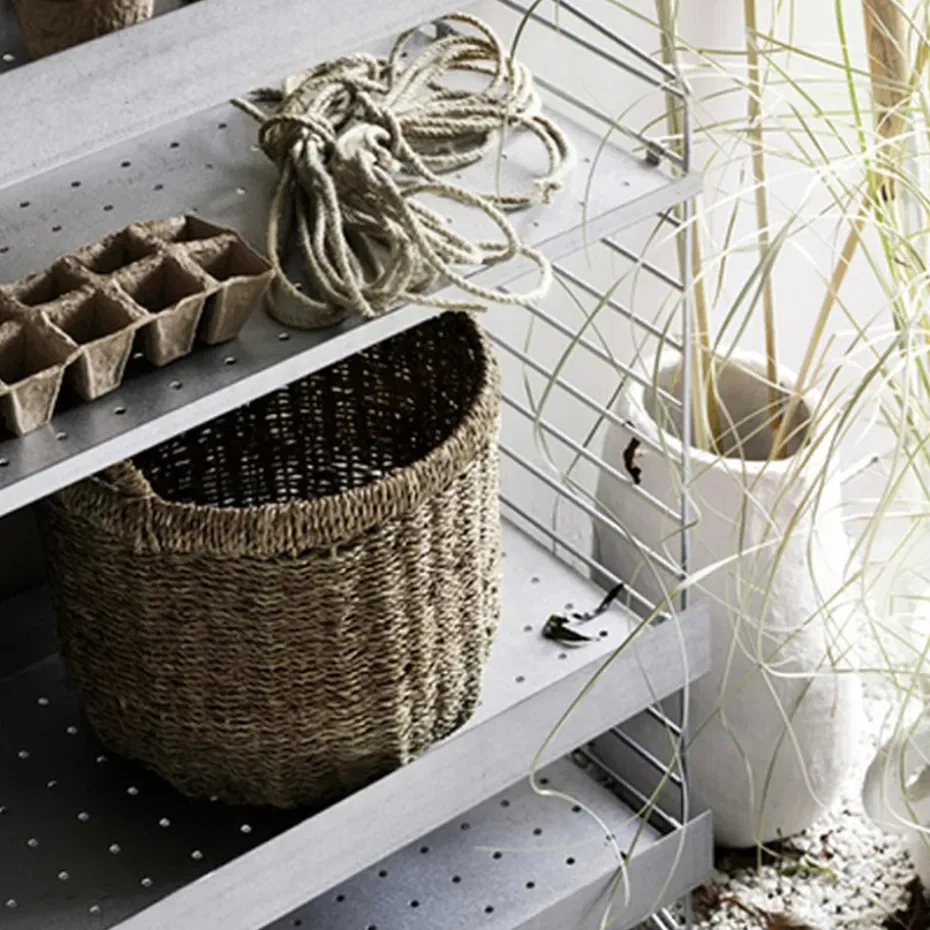String Outdoor shelf, Galvanized-58x30 cm-high edge